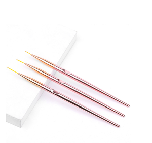 Pinceau à ongles en métal rose 7/9/11/15/20 mm pour dessin fin, rayures françaises, fleurs, peinture, stylo de manucure - Product Image 5