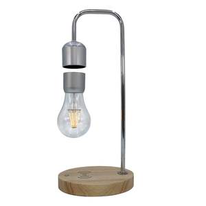 Lámpara de escritorio con bombilla que flota boca abajo. La magnética incluye un cargador inalámbrico. ideal para decorar mesas - Product Image 1