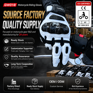 Gants de moto en <span class=keywords><strong>cuir</strong></span> de chèvre STOCK GW018C, respirants, compatibles écran tactile, été, certifiés CE, fabrication OEM - Product Image 1