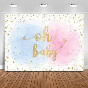 Fondo de Fotografía para Revelación de Género Azul y Rosa, Poliéster, Decoración para Fiesta de Cumpleaños de Niño o Niña - Product Image 3
