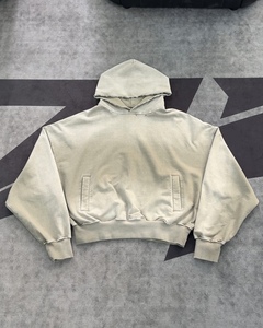 Sweat à capuche unisexe personnalisé, délavé au soleil, effet vieilli, délavé à l'acide, effet vieilli, patchwork, poids lourd, 500 g/m², lavé, fermeture éclair intégrale - Product Image 2