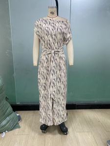 Mono de verano para mujer con hombros descubiertos, lazo frontal, pierna ancha y rayas, a la moda - Product Image 6