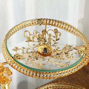 Nouveau Style Or Métal Et Verre Paniers De Fruits À Plusieurs Niveaux Cupcake Stand Assiette À Dessert De Style Européen Gâteau Stand Fruits Bonbons Tour - Product Image 5