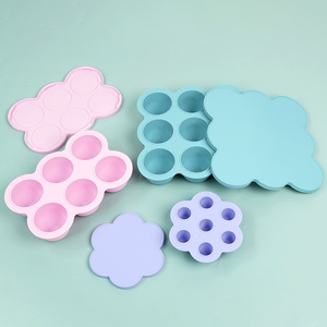 Silicone bé thực phẩm lưu trữ container rò rỉ-proof thực phẩm lưu trữ Snack hộp <span class=keywords><strong>7</strong></span> chia Ice <span class=keywords><strong>Cube</strong></span> khay với nắp tủ đông trái cây - Product Image 3