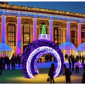 Arche lumineuse de Noël 3D, boule décorative, sculpture géante imperméable pour l'extérieur, festivals et centres commerciaux, motifs lumineux LED 3D - Product Image 5