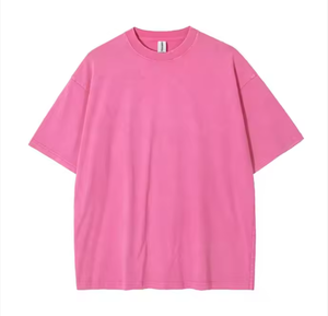 T-shirt personnalisé 220g pour homme, style européen et américain, coupe ample, épaules tombantes, en maille polyester/coton, col en V, manches courtes - Product Image 3
