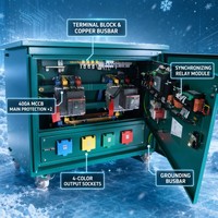 Armoire de contrôle parallèle personnalisée Haowei pour générateurs 50kVA-500kVA, panneau de synchronisation micro-réseau renouvelable à fréquence 0,05Hz de précision, IP54