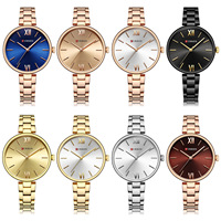 Reloj de Pulsera de Acero Inoxidable de Lujo Curren 9017 para Mujer, Reloj de Cuarzo Resistente al Agua, Color Oro Rosa, Logotipo Personalizado, Reloj de Vestir para Mujer