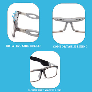 Gafas Deportivas Anticolisión Resistentes a Impactos con Lentes Naranjas que Bloquean el 100% de la Luz Azul y Correa Ajustable para Fútbol y Baloncesto - Product Image 5