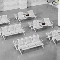 Usine directe hôpital public Rail-Way pieds réglables coussin de siège en cuir PU chaise d'attente d'aéroport en acier laminé à froid