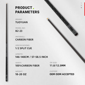 Queue de billard et de snooker de haute qualité, directement de l'usine, avec fût en fibre de carbone, pour break/jump, queues de billard en fibre de carbone - Product Image 2