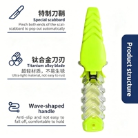 Couteau de plongée flottant en alliage de titane, lame droite dentelée, manche lumineux, étanche sous l'eau, OEM