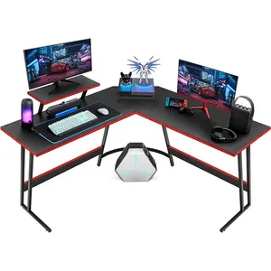 Homall L-Vormige Gaming Bureau Computer Hoek Bureau Pc Gaming Bureautafel Met Grote Monitor Riser Stand Voor Thuis Kantoor Stevig Schrijven