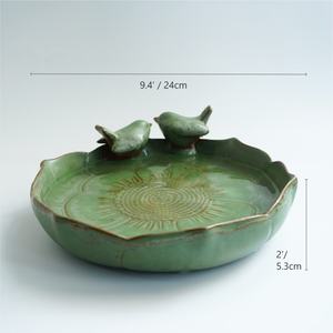 Ceramic <strong>Bird</strong> <strong>Bath</strong> for Outside on <strong>Ground</strong> <strong>Ground</strong> <strong>Bird</strong> Feeders and Birdbath for Outdoors Garden Tabletop Deck Balcony and Lawn - Product Image 3