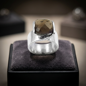 Art Palace Agate Cocktail <b>Ring</b> 925 <b>Silver</b> Plated Geometric Bezel Setting Modern Unisex Fashion <b>Ring</b> - Product Image 1