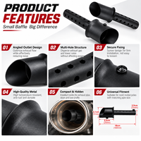 Silencieux d'échappement universel pour moto, DB Killer, insert de silencieux, réducteur de bruit pour tuyau d'échappement de 25 mm