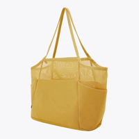 Bolsa de Playa Ecológica Personalizada, Bolsa de Mano Grande de Poliéster Marrón con Bolsa Extraíble