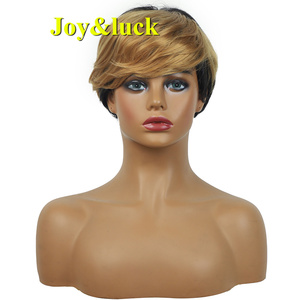 Prix de gros perruques pour femmes à la mode courte vague de couches bouclés noir quotidien ou fête perruques de cheveux synthétiques de haute qualité pour femmes - Product Image 4