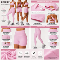 Ensemble de sport 2 pièces personnalisé pour femme, grande taille, avec legging et haut court asymétrique à une épaule, taille haute, poche avant, extensible dans les quatre sens