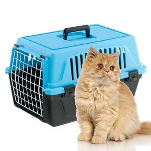 Cage de transport pour chien approuvée par les compagnies aériennes, en plastique, avec poignée, sac de transport et cage de voyage avec porte métallique - Product Image 1