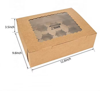 Boîte à gâteaux en carton ivoire avec fenêtre, en gros direct usine, boîte de boulangerie en carton kraft, boîte à cupcakes personnalisée pour pâtisserie