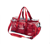 Sac de voyage transparent à double couche, PVC imperméable, léger, grande capacité, sac à main et à bandoulière pour le sport et la salle de sport pour hommes