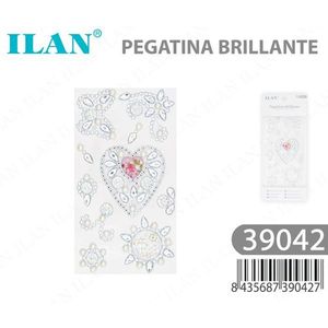 Adesivi con strass scintillanti a forma di cuore e farfalla bianchi 39042 - Product Image 3
