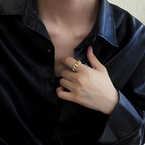 Bague ajustable INS au design original, en acier inoxydable 18 carats, hypoallergénique, nouvelle collection, vente chaude - Product Image 6