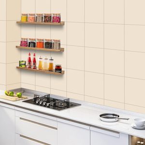 Custom Single Nordic Country Style Wood Rectangle Floating Wall Shelf Flexible Design Lacquer Living Room <b>Kitchen</b> <b>Storage</b> - Product Image 5