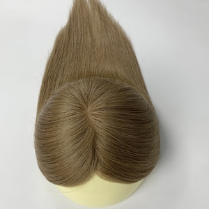 Top en soie Remy chinois pour femmes, postiche droit, fait main, topper de cheveux humains, 3x5 pouces - Product Image 5