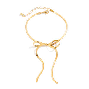 Chaîne de cheville élégante pour femme avec nœud papillon, bijoux tendance, longue chaîne serpent, chaîne de cheville de <span class=keywords><strong>plage</strong></span> pour femme - Product Image 3