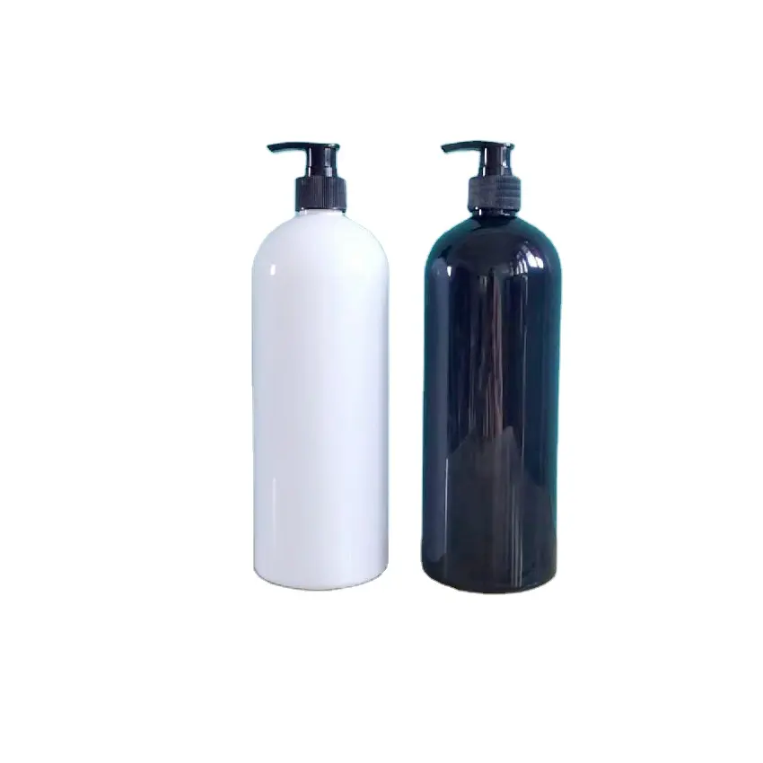Hete Verkoop 1000Ml Zwart Wit Transparantie Verpakking Handwas Vloeibare Shampoo Plastic Lotion Pompfles