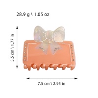 Pince à cheveux élégante de style français, ornée de diamants, faite à la main, en acétate haut de gamme, taille moyenne, pour chignon arrière, style requin