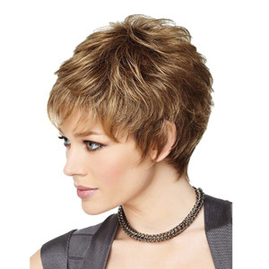 Daihe – perruque courte et droite, style bouclé et moelleux, brun doré, pour femmes, toutes formes de visage, ND008 - Product Image 3
