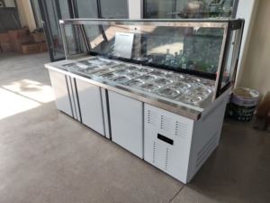 Saladier de comptoir en acier inoxydable Saladier bar Réfrigérateur Saladier bar Présentoir Machine à salade - Product Image 4