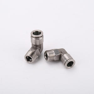 وصلة كوع سريعة التوصيل بزاوية قائمة من الفولاذ المقاوم للصدأ 304، قابلة للدوران، مع طرف ذكر ملولب، موصل <span class=keywords><strong>PL</strong></span> من الفولاذ المقاوم للصدأ - Product Image 5