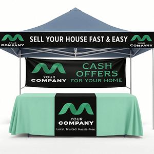 Trois bannières personnalisées, bannière de stand sur mesure pour salon artisanal, affichez votre logo et le nom de votre entreprise, chemin de table, stand pop-up - Product Image 4