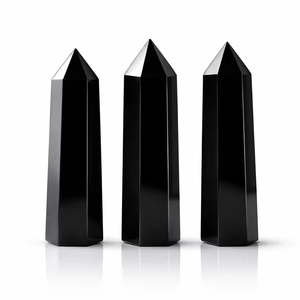 Obelisco de Obsidiana Tallado y Grabado de Alta Calidad al por Mayor, Colección de Especímenes Minerales, Decoración de Cristal Curativo - Product Image 2