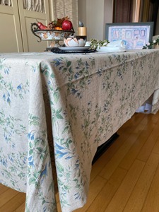 Nappe en lin lavé à motif floral champêtre français, style <span class=keywords><strong>shabby</strong></span> <span class=keywords><strong>chic</strong></span> vintage, motif ferme, lin naturel - Product Image 6