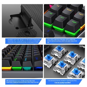 Venta caliente 87-Key <span class=keywords><strong>RGB</strong></span> Iluminado Teclado mecánico con cable Moldeado por inyección Keycap para Office ESports Green Axis Keyboard - Product Image 3