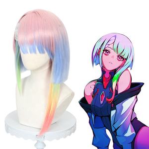 Peluca Degradada Multicolor de Anime <span class=keywords><strong>Cyberpunk</strong></span> <span class=keywords><strong>Edgerunners</strong></span> para Cosplay, Modelo FCGD-042, para Personaje de Princesa - Product Image 4