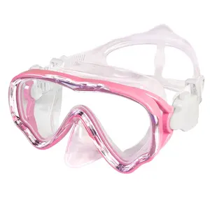 نظارات الغوص الوردية بتصميم جديد ، قناع الغوص من الزجاج المقسى ، قناع الغطس المضاد للضباب للأطفال