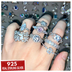 Joyería anillos plata 925 Anillos De Matrimonio Oro Laminado 18K Oro Rosa Diamante Anillo Anillos Joyería Mujer - Product Image 1