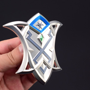 Legend of <span class=keywords><strong>Zelda</strong></span> Zora Shield 83g artesanías de Metal de alta calidad se pueden personalizar arma de Metal modelo espada llavero colgante - Product Image 2