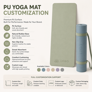 Tapete de Yoga de Caucho Natural PU con Logotipo Personalizado, Ecológico, Forma Ovalada Arqueada, Antideslizante, para Estudio de Pilates - Product Image 2