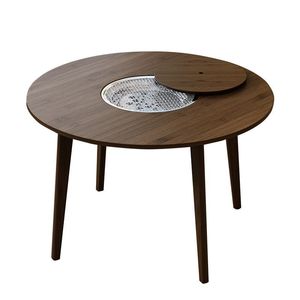 Outdoor <b>Round</b> Wood Tea <b>Table</b> With Stools For Balcony And <b>Garden</b> Durable Design - Product Image 5