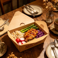 Accessoire de repas en plein air, boîte à repas pliable en papier biodégradable avec poignée pour pique-nique, camping et déjeuner au bureau
