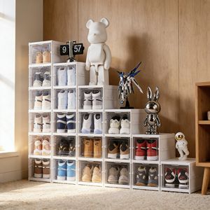 <span class=keywords><strong>Scarpiera</strong></span> Trasparente in Plastica con <span class=keywords><strong>Vista</strong></span> Completa, Antipolvere, Impilabile, Contenitore Organizzatore per la Casa, per Rossetti - Product Image 5