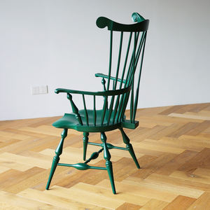 Роскошное обеденное кресло в скандинавском стиле из массива ореха с подлокотниками, оливково-зеленое, ретро, из гнутой древесины, в стиле Виндзор, акцентное кресло, кресло-качалка для взрослых - Product Image 5