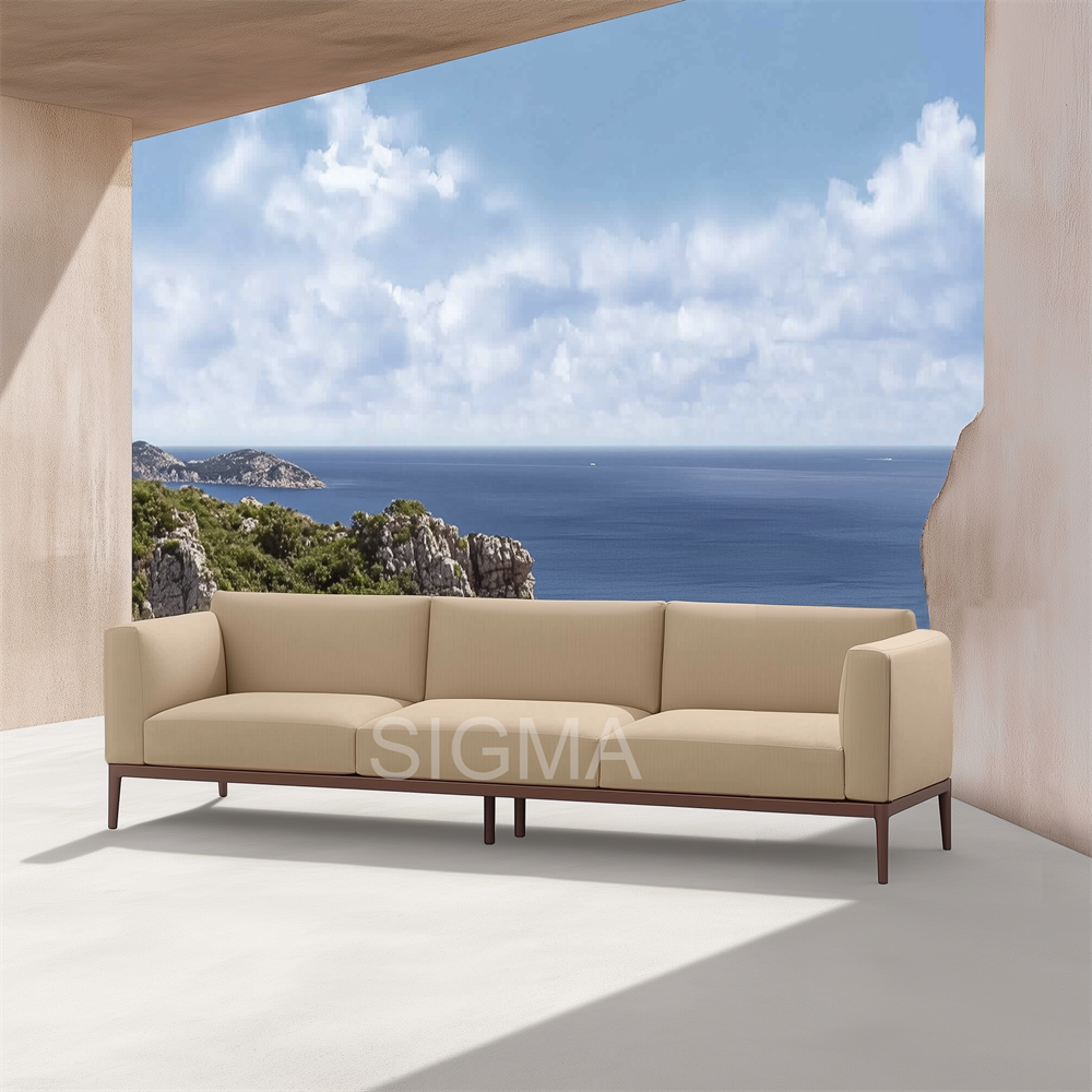 Minimalist Luxurious Outdoor Hotel Villa Garden Sofa with Cushion Backyard Wooden Sofas Teak Wood Sofa Sets